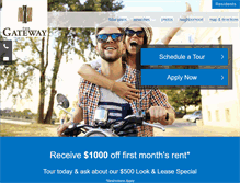 Tablet Screenshot of gatewayapartments.net